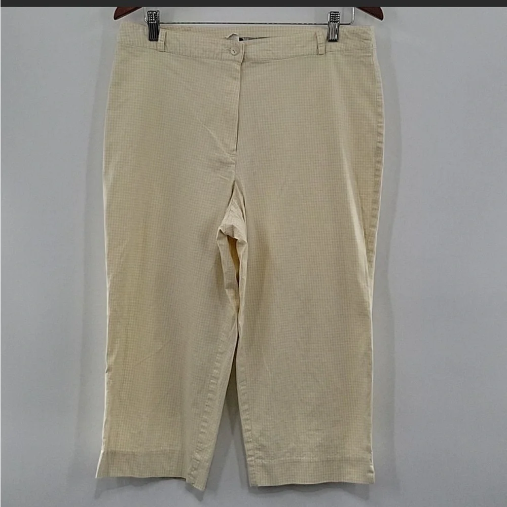 Vintage! Briggs New York Light Yellow checker pants size 12P